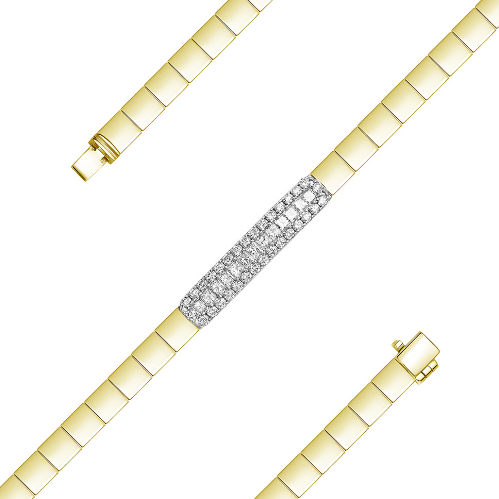 Браслет из жёлтого золота с бриллиантами (052858)