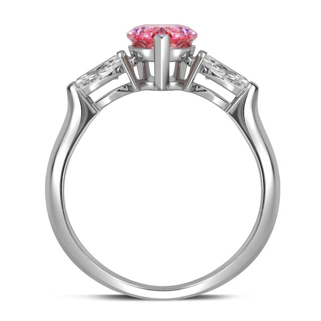 Помолвочное кольцо из белого золота с розовым бриллиантом (060192)