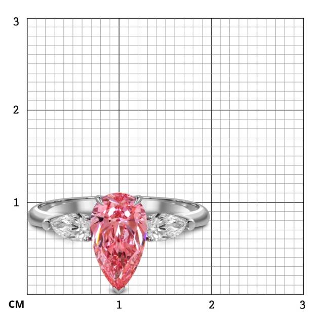 Помолвочное кольцо из белого золота с розовым бриллиантом (060192)