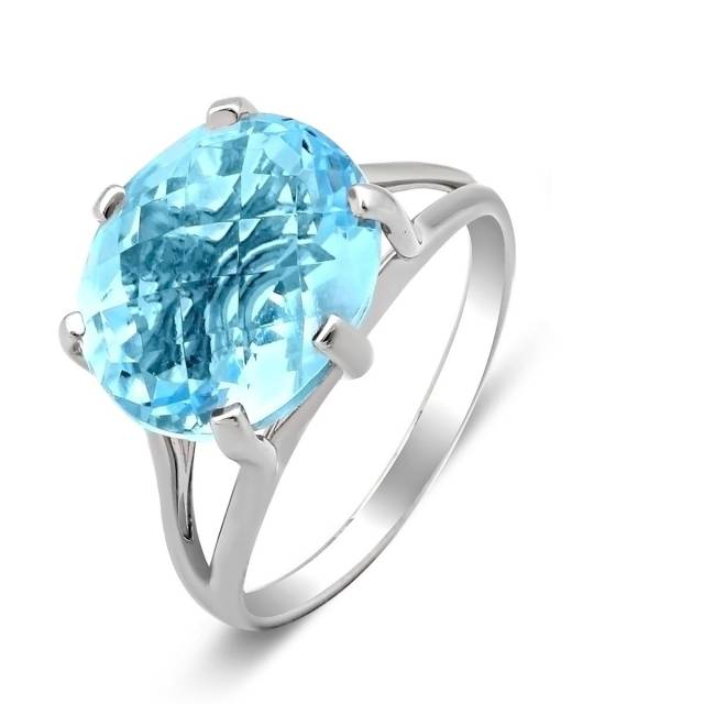 Кольцо из белого золота с топазом (028566)