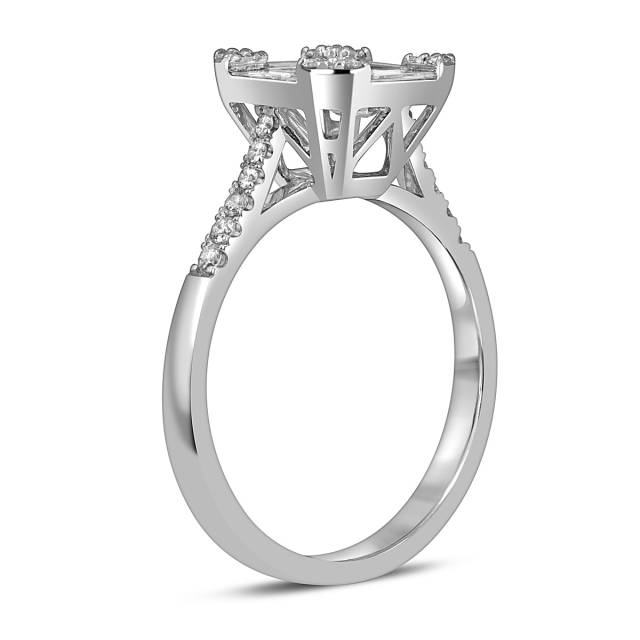 Кольцо из белого золота с бриллиантами (054402)