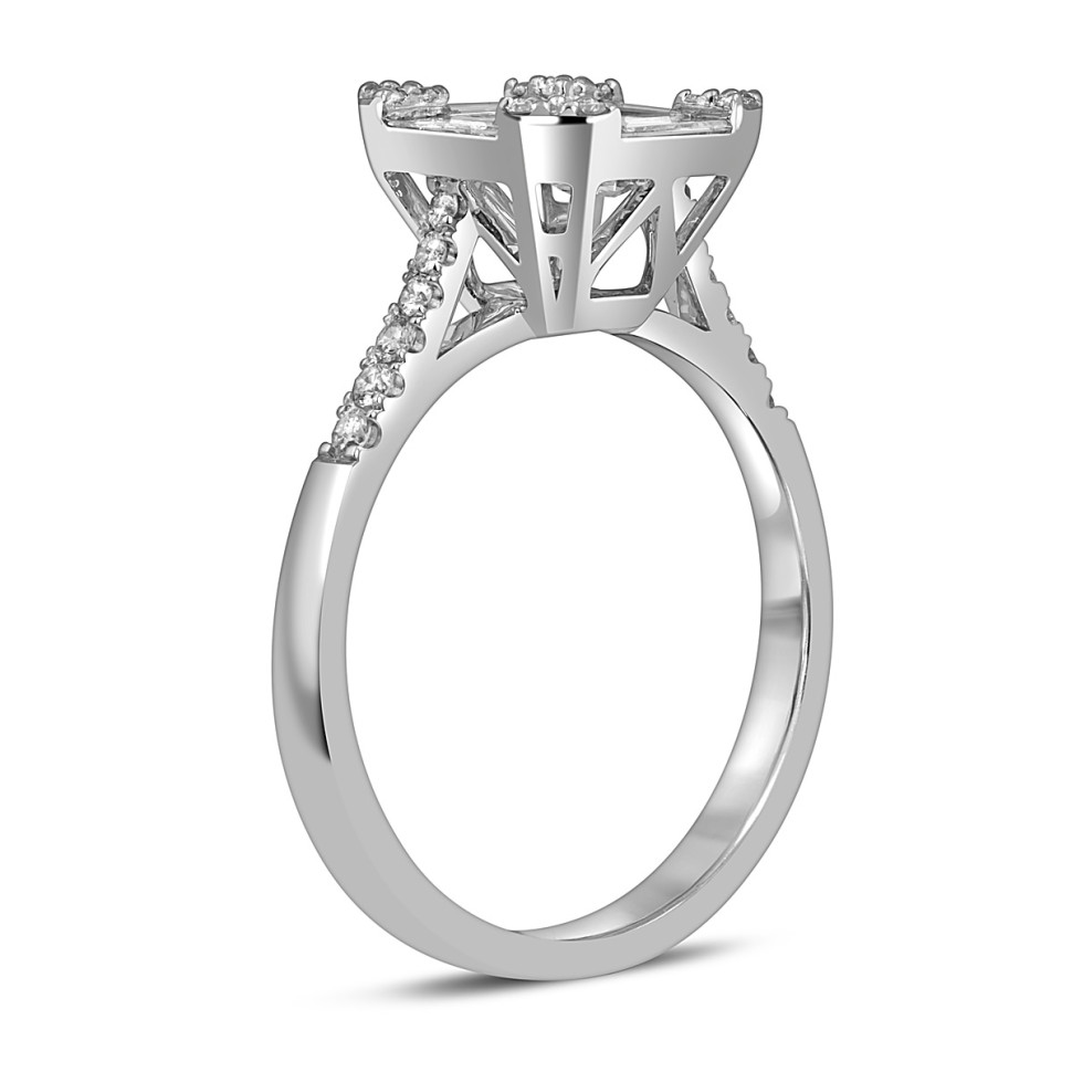 Кольцо из белого золота с бриллиантами (054402)