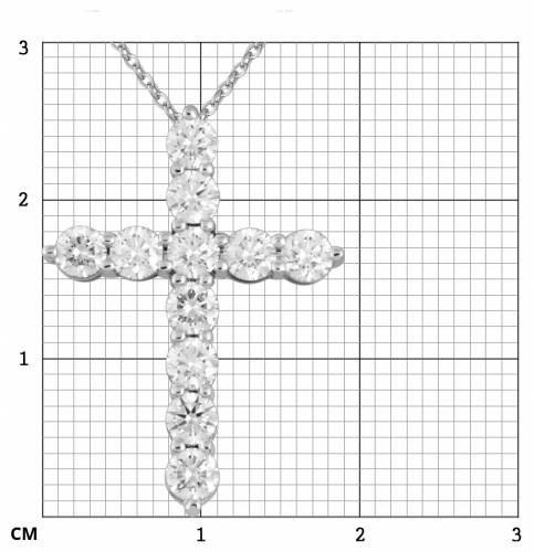 Колье крест из платины и цепочки из белого золота с бриллиантами 45.0