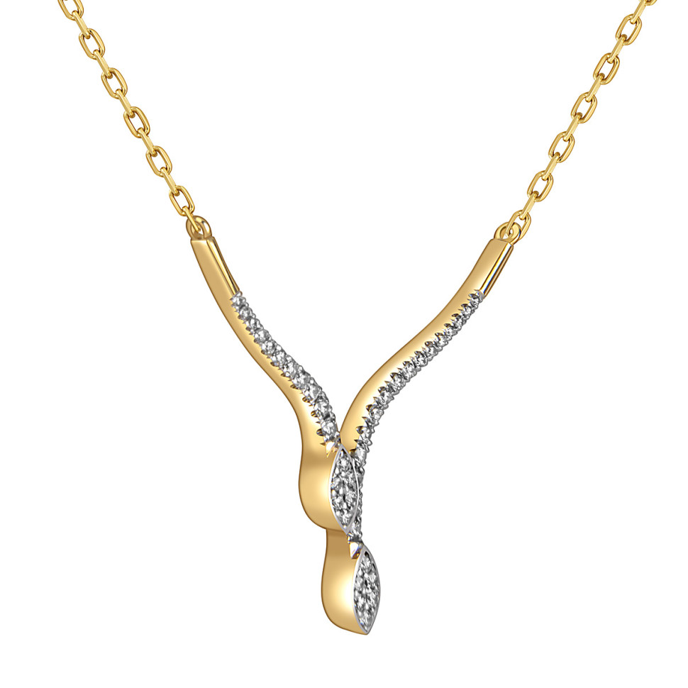 Колье из желтого золота с бриллиантами (059961)