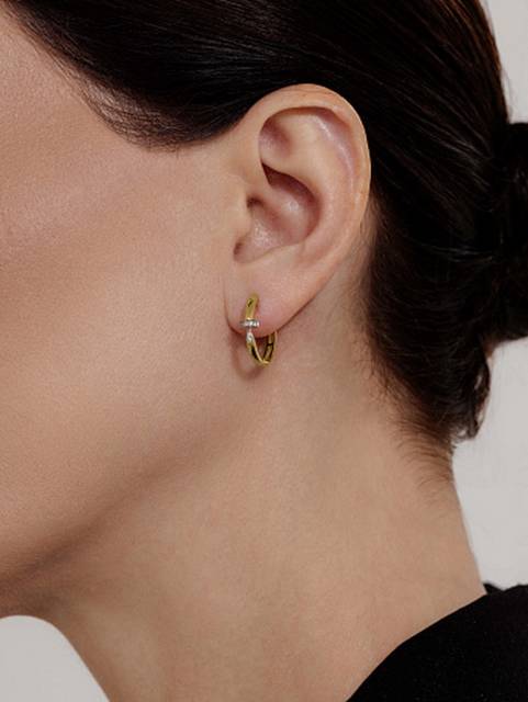 Серьги из жёлтого золота с бриллиантами (059477)