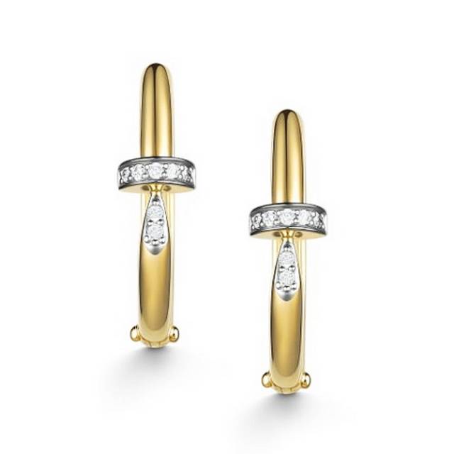 Серьги из жёлтого золота с бриллиантами (059477)