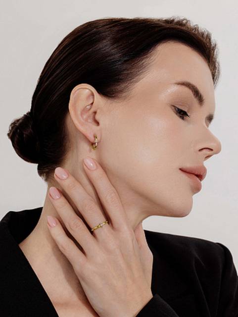 Серьги из жёлтого золота с бриллиантами (059477)