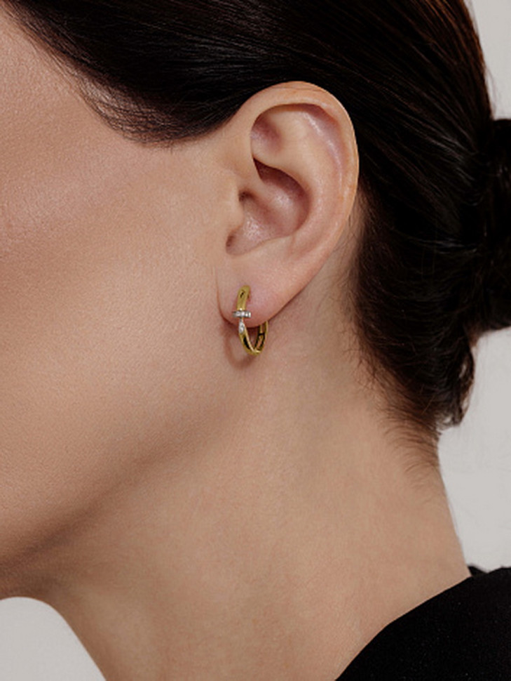 Серьги из жёлтого золота с бриллиантами (059477)