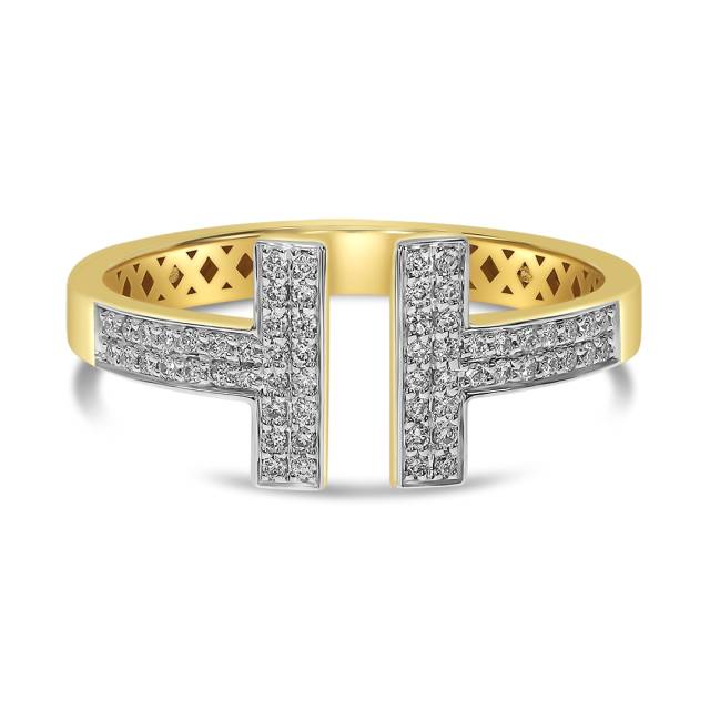 Кольцо из жёлтого золота с бриллиантами (060136)