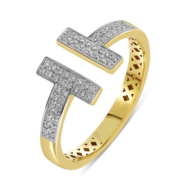 Кольцо из жёлтого золота с бриллиантами (060136)