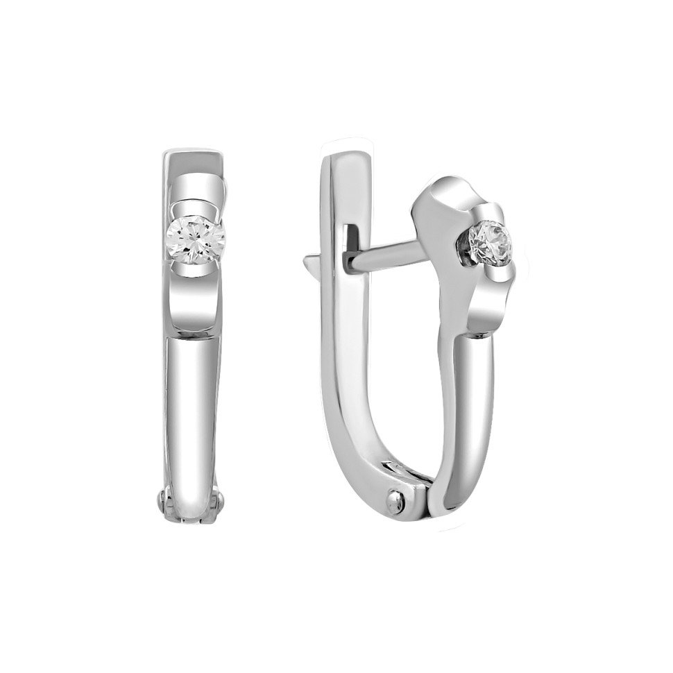 Серьги из белого золота с бриллиантами (015394)