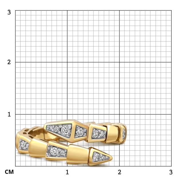 Кольцо из жёлтого золота с бриллиантами (058455)
