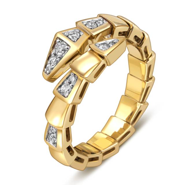 Кольцо из жёлтого золота с бриллиантами (058455)