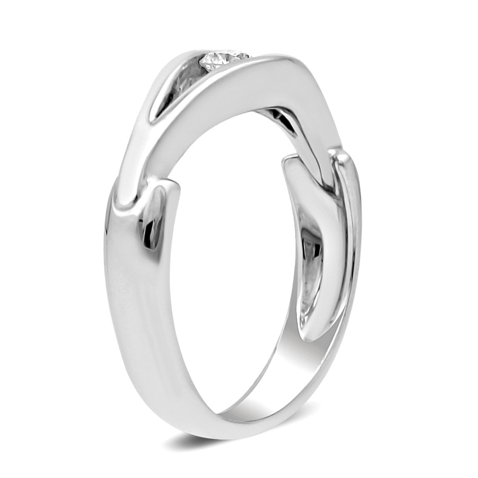 Кольцо из белого золота с бриллиантом (023354)