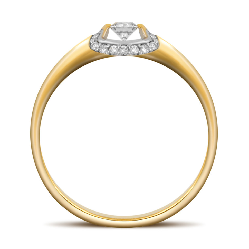 Помолвочное кольцо из жёлтого золота с бриллиантами (039796)