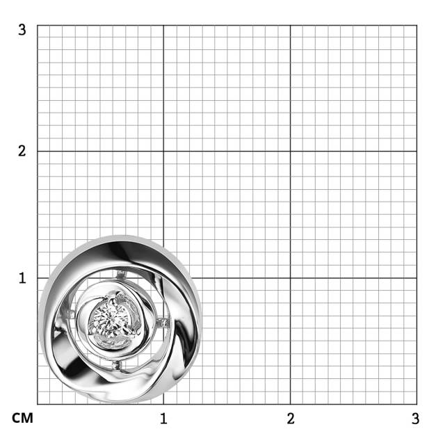 Кулон из белого золота с бриллиантом  (055756)