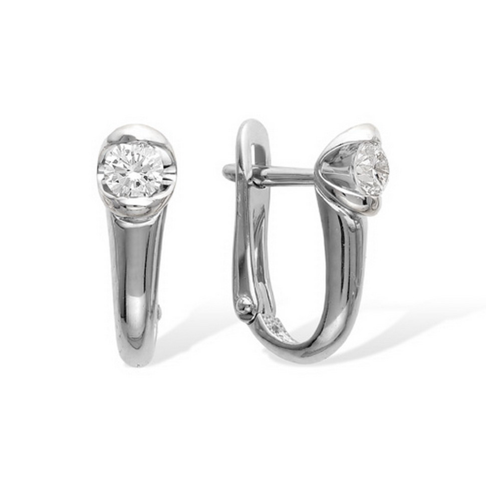 Серьги из белого золота с бриллиантами (039904)