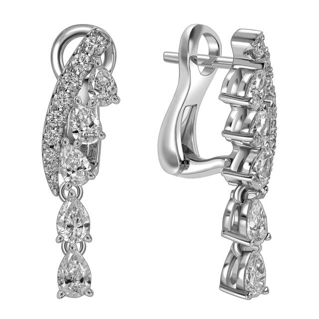 Серьги из белого золота с бриллиантами (063697)