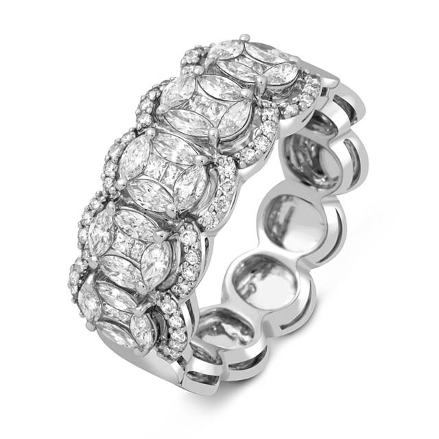 Кольцо из белого золота с бриллиантами (042723)