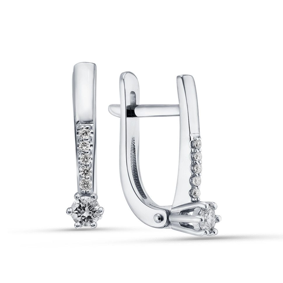 Серьги из белого золота с бриллиантами (055001)