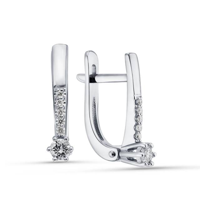 Серьги из белого золота с бриллиантами (055001)