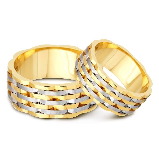 Обручальное кольцо из комбинированного золота (014764)