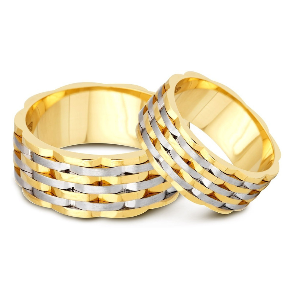 Обручальное кольцо из комбинированного золота (014764)