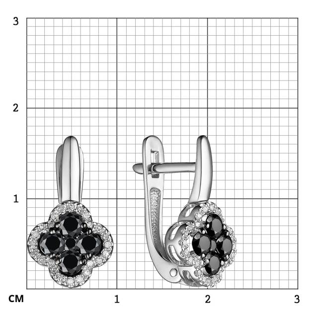 Серьги из белого золота с бриллиантами (059038)