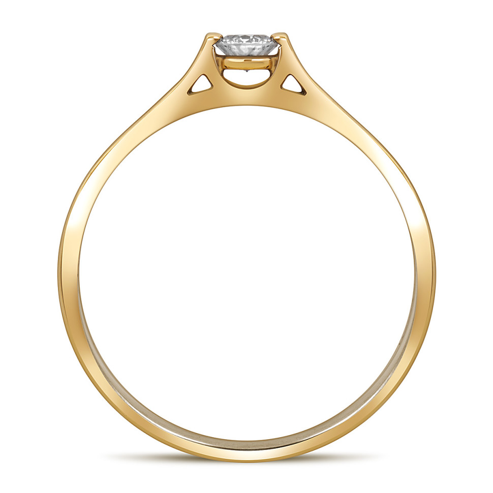 Помолвочное кольцо из жёлтого золота с бриллиантом (013779)