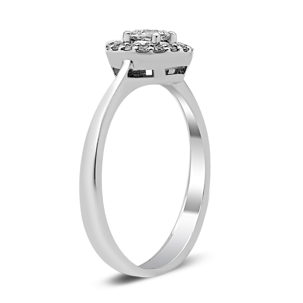 Помолвочное кольцо из белого золота с бриллиантами (027523)