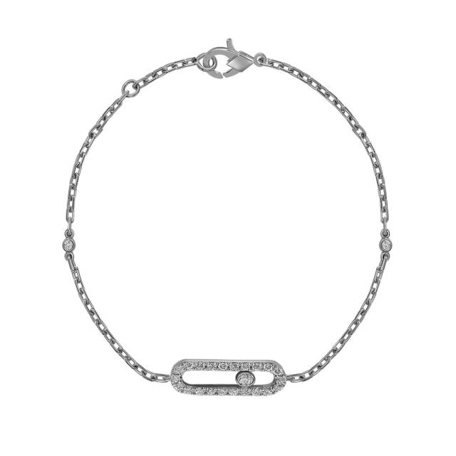 Браслет из белого золота с бриллиантами (061565)