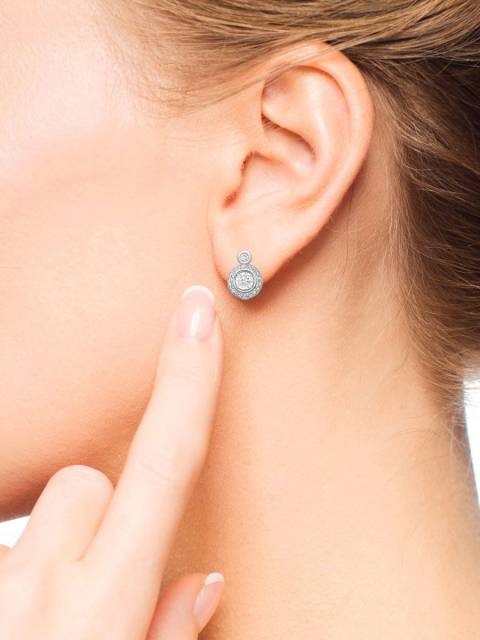 Серьги из белого золота с бриллиантами (044470)