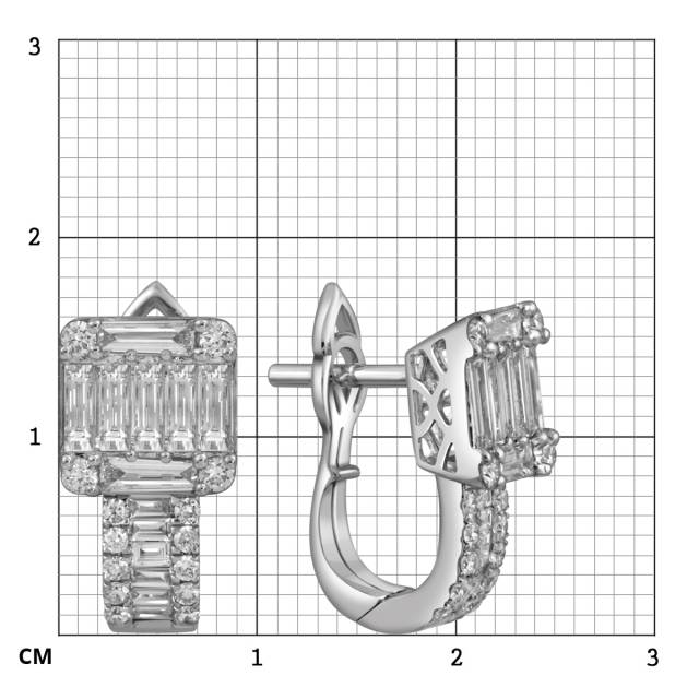 Серьги из белого золота с бриллиантами (054398)