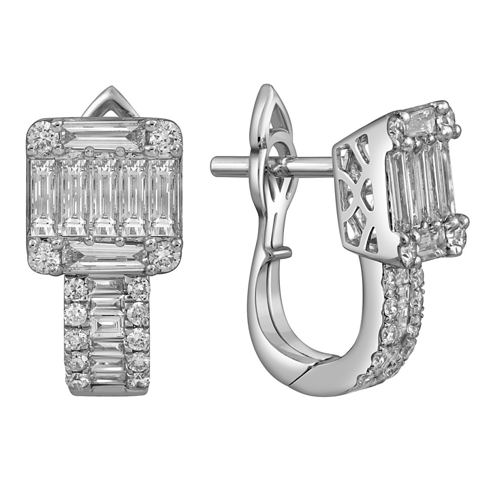 Серьги из белого золота с бриллиантами (054398)