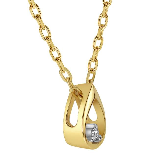 Колье из жёлтого золота с бриллиантом (061995)