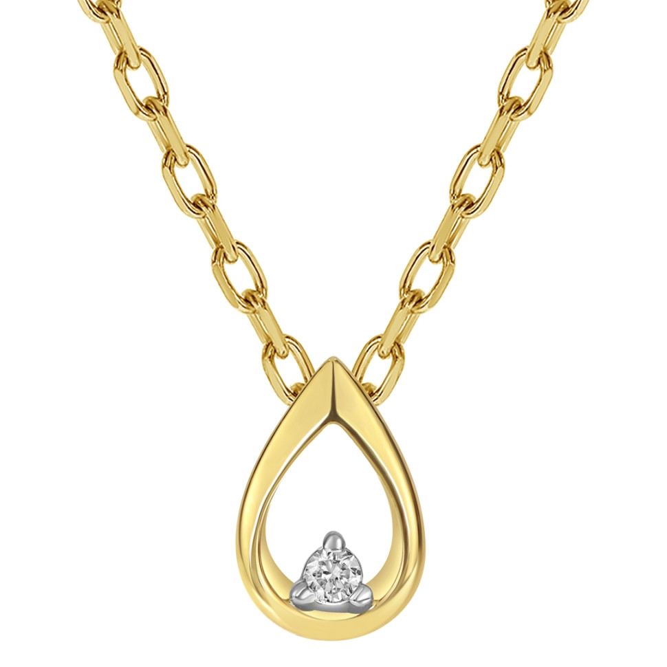 Колье из жёлтого золота с бриллиантом (061995)