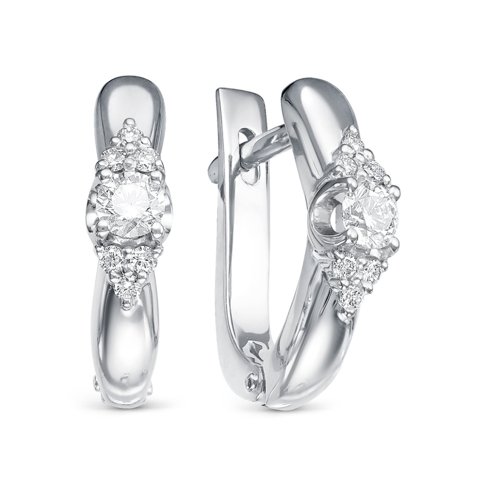 Серьги из белого золота с бриллиантами (043509)