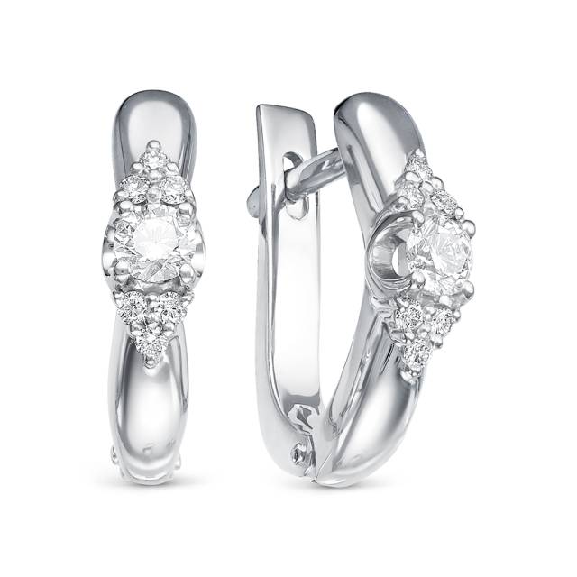 Серьги из белого золота с бриллиантами (043509)