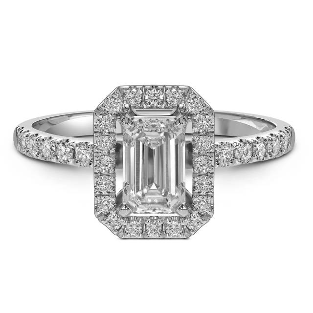 Помолвочное кольцо из белого золота с бриллиантами (060532)