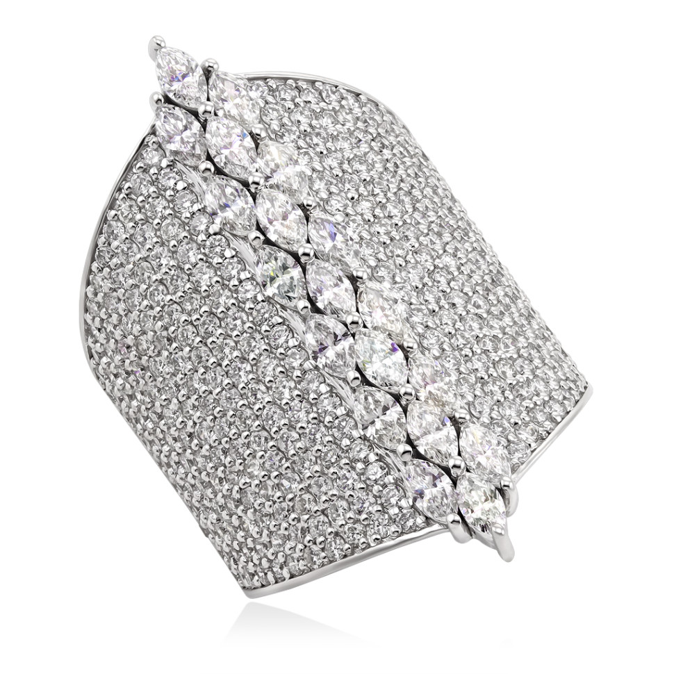 Кольцо из белого золота с бриллиантами (052273)