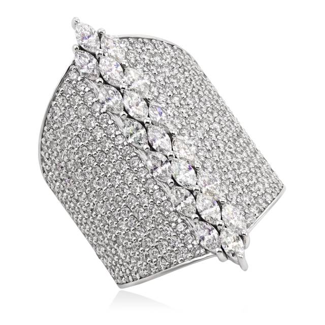 Кольцо из белого золота с бриллиантами (052273)