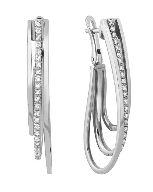 Серьги из белого золота с бриллиантами (025765)