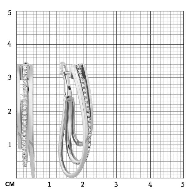 Серьги из белого золота с бриллиантами (025765)