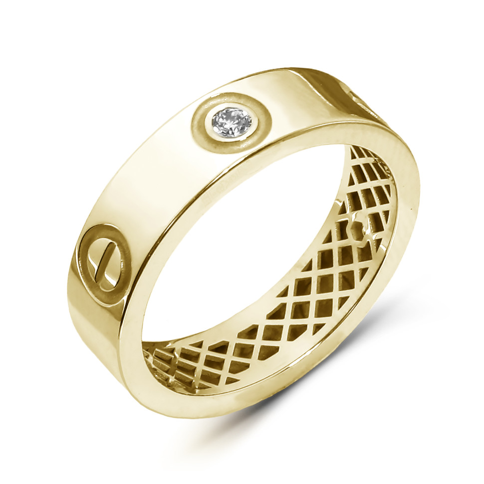 Кольцо из жёлтого золота с бриллиантами (061739)