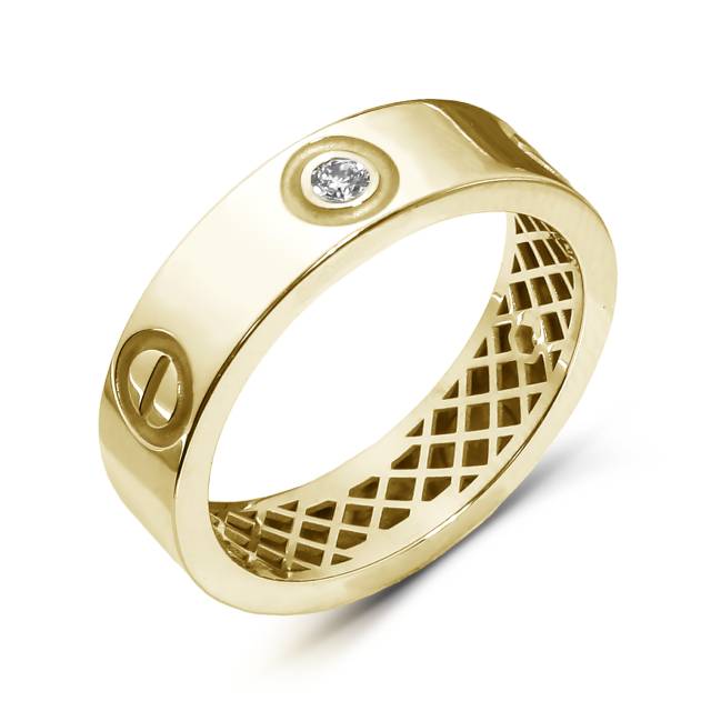 Кольцо из жёлтого золота с бриллиантами (061739)