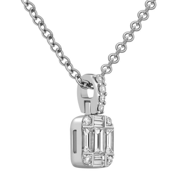 Кулон из белого золота с бриллиантами (041091)