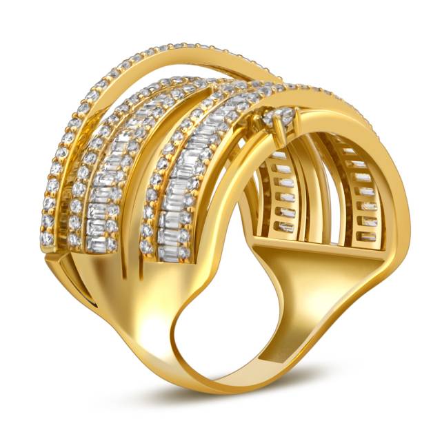 Кольцо из жёлтого золота с фианитами (057964)