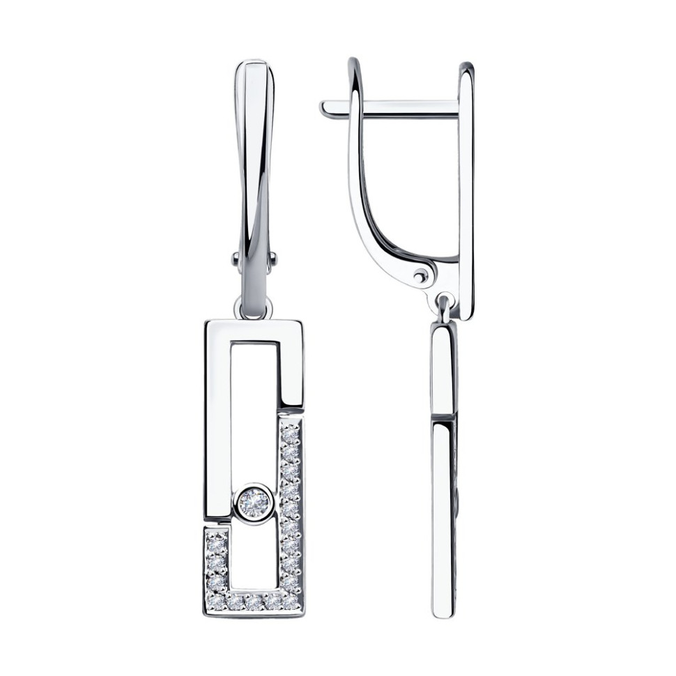 Серьги из белого золота с бриллиантами (042895)