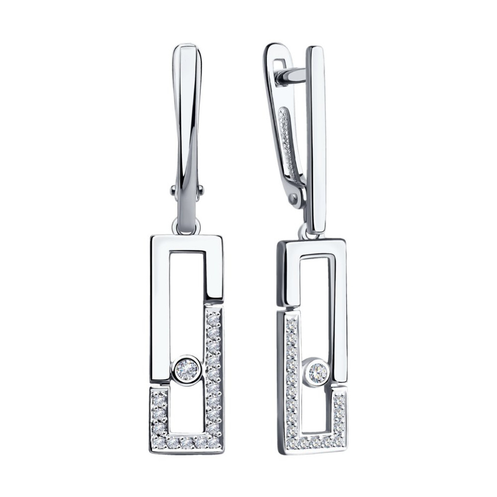 Серьги из белого золота с бриллиантами (042895)