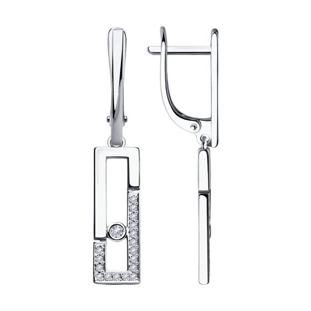 Серьги из белого золота с бриллиантами (042895)